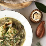 Zuppa di funghi, scalogni e patate