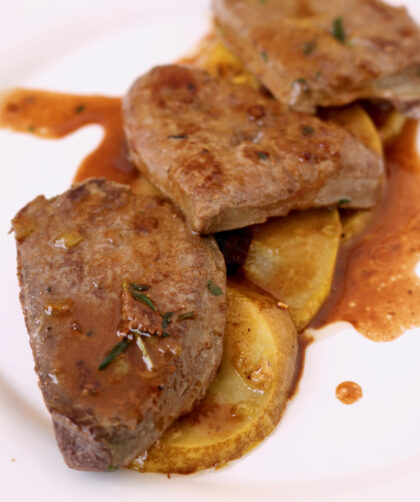 fegato di vitello con le mele