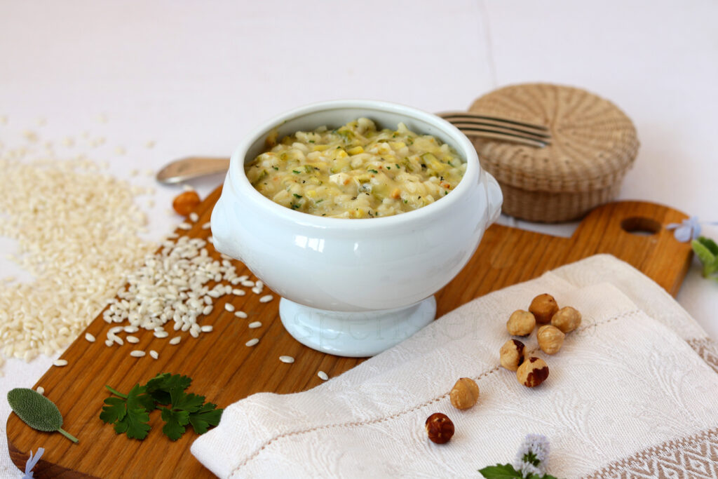 risotto alle zucchine e nocciole