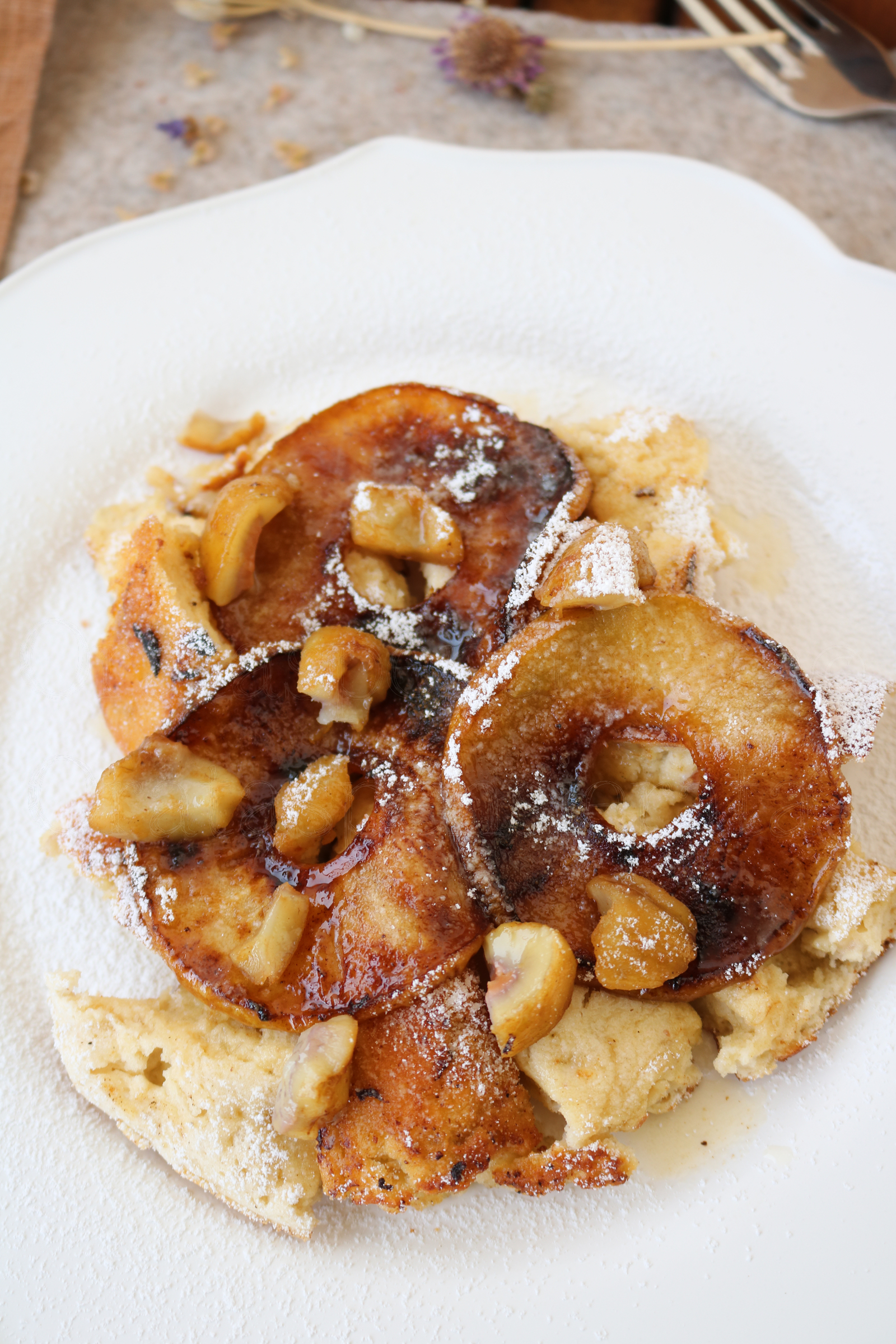 Apfelschmarren (o frittata dolce alle mele) con le castagne