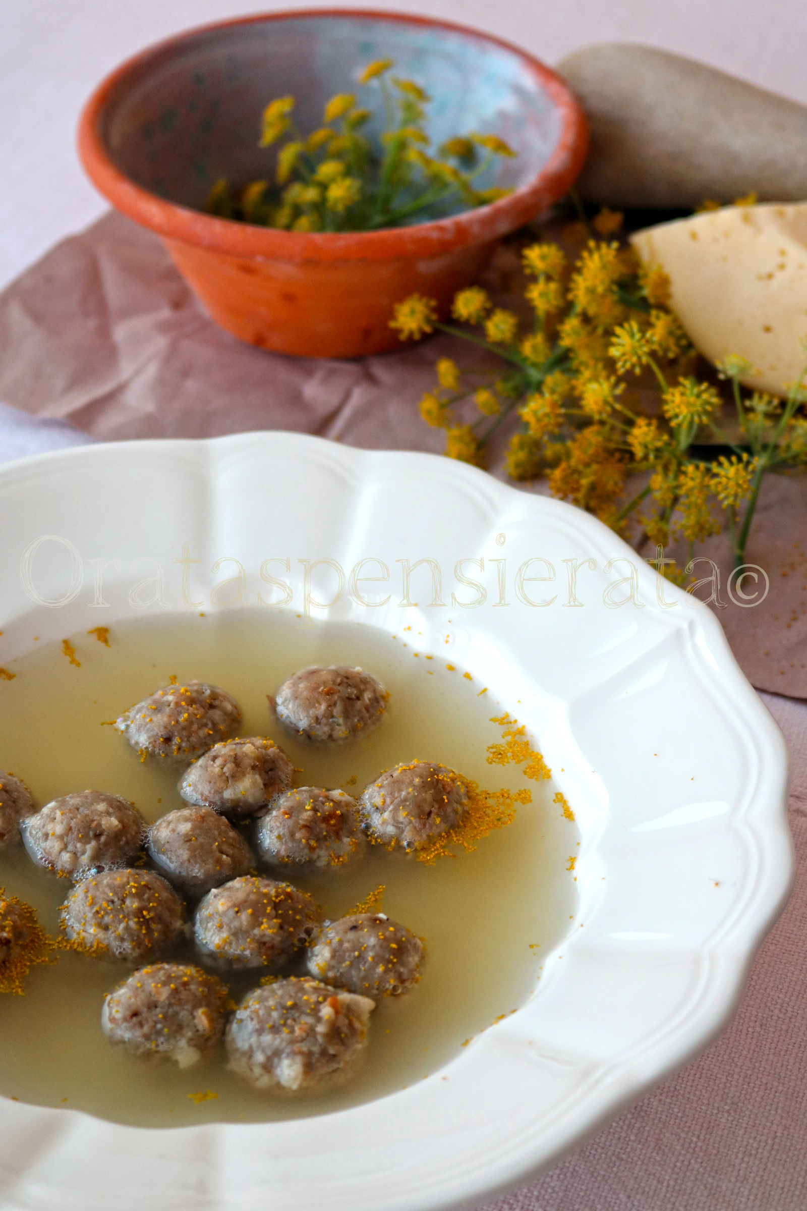 Polpettine in brodo al profumo di finocchietto