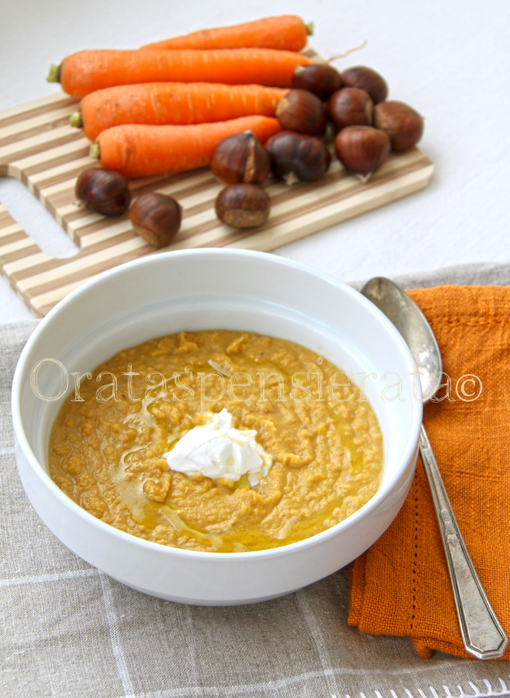 minestra di carote e castagne