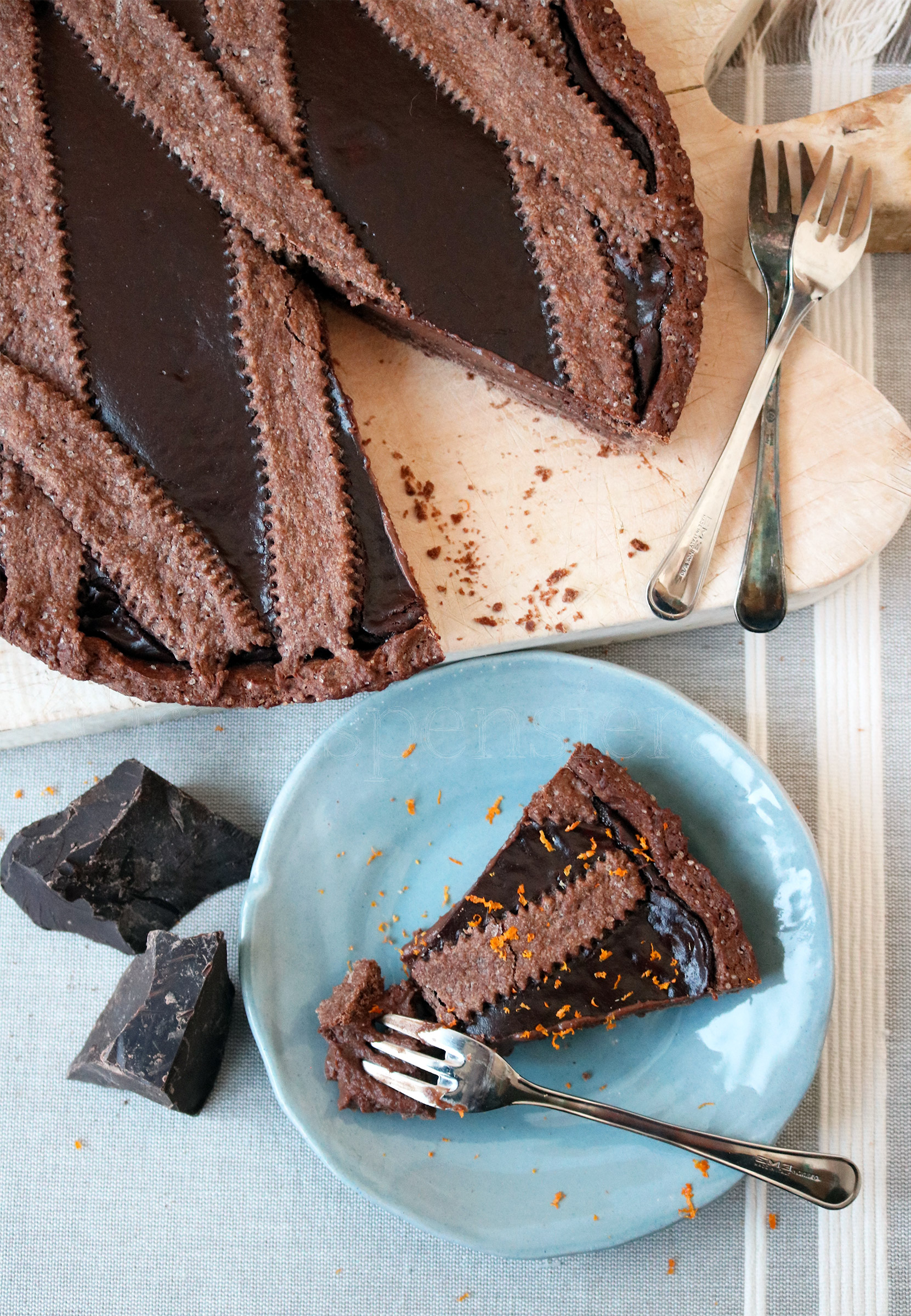 crostata tutta cacao e cioccolato