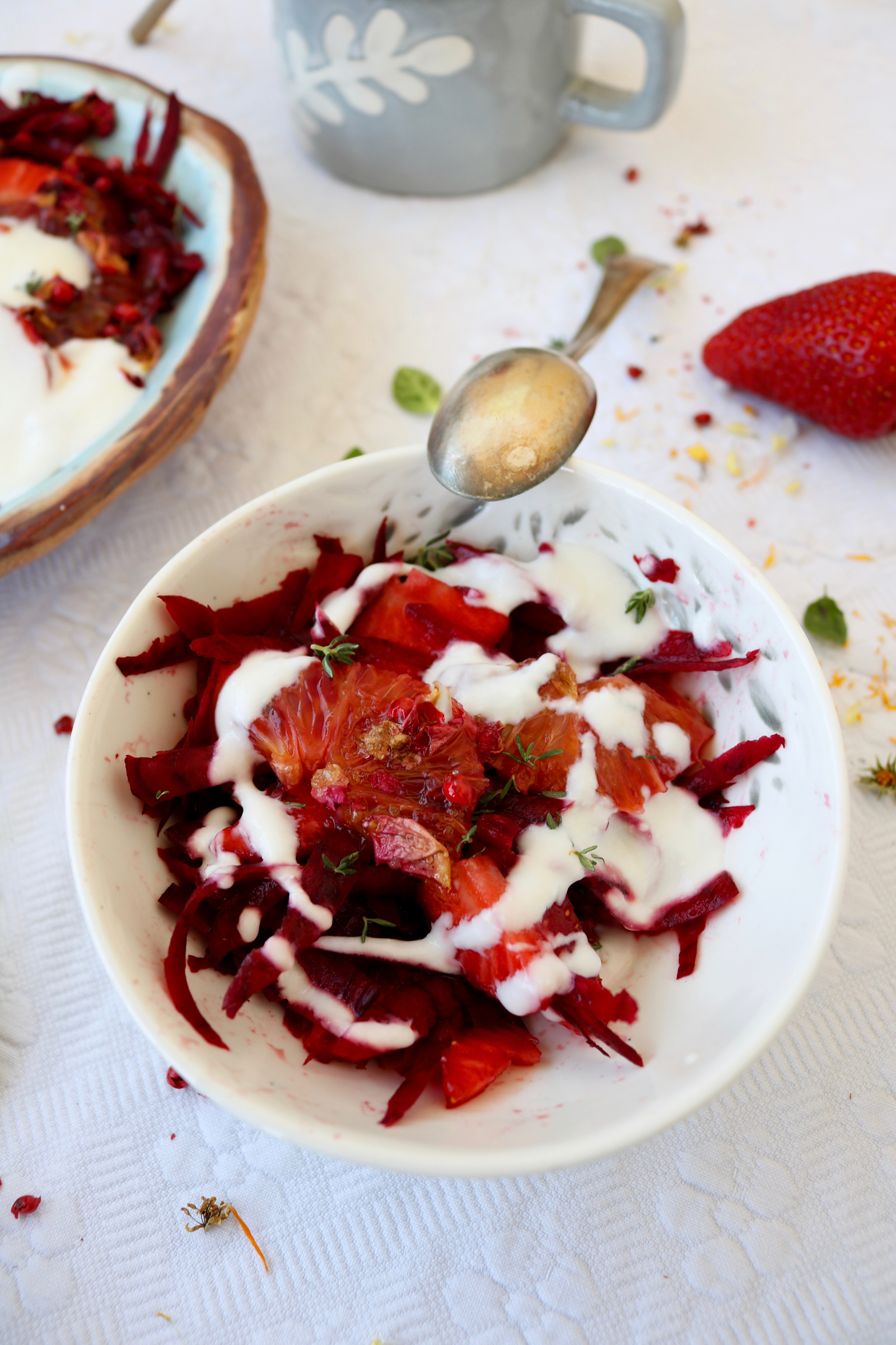 fruit salad con barbabietola