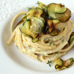 linguine & zucchine con ricotta & pinoli