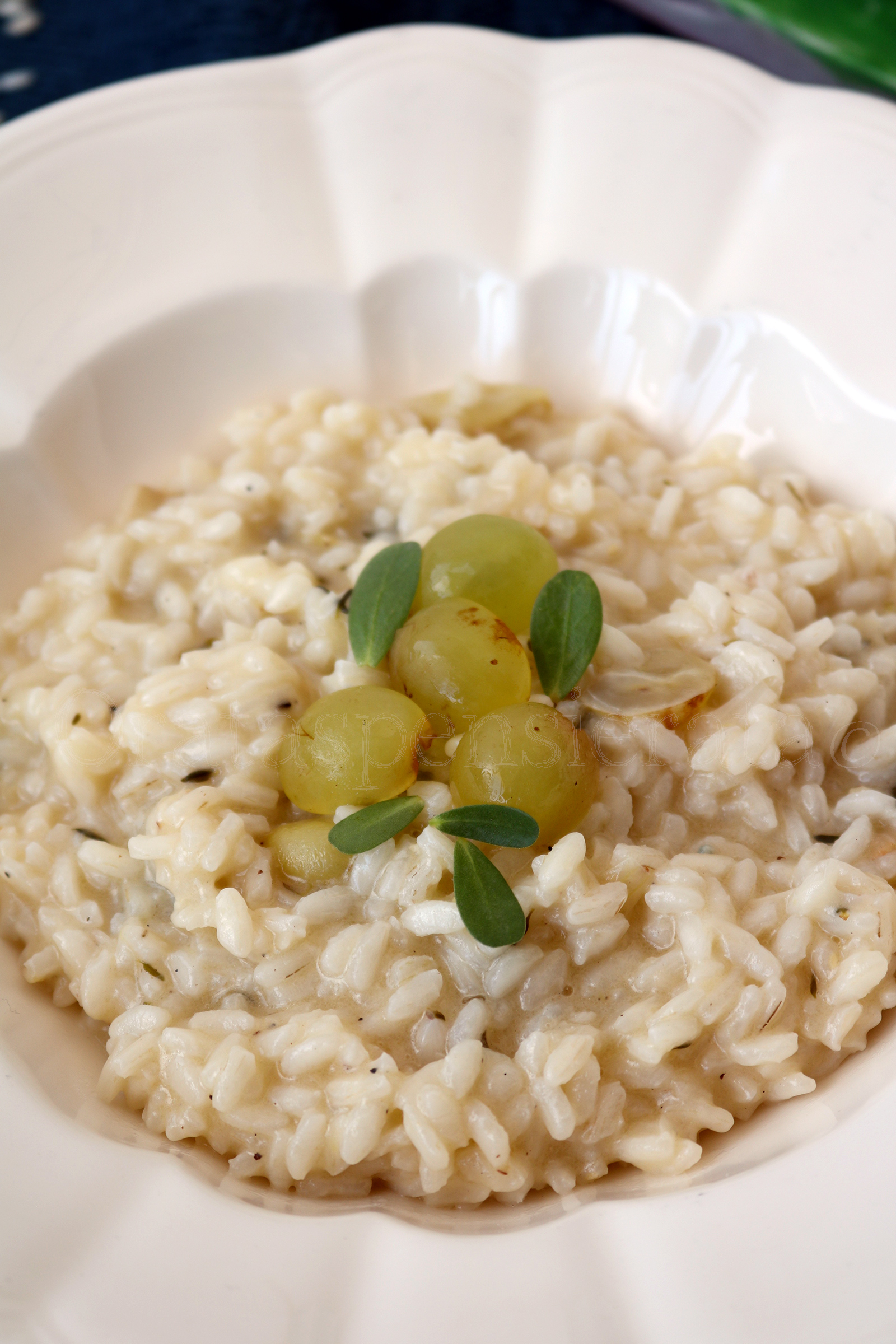 risotto all'uva e portulaca