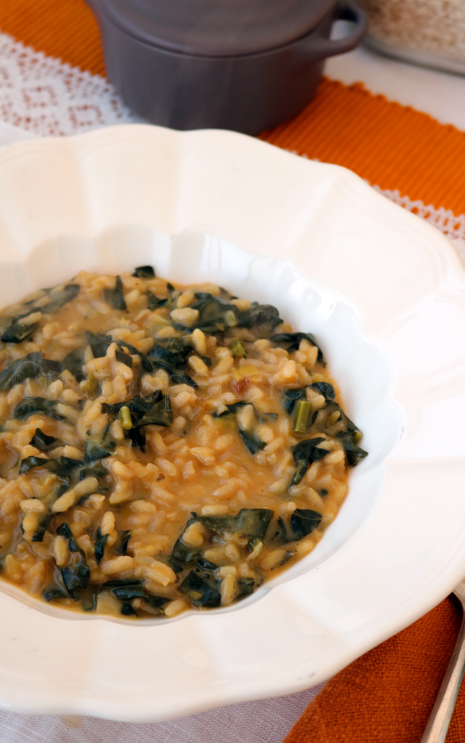 risotto con cavolo nero e zucca