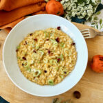 Riso alle nespole e formaggio erborinato di capra