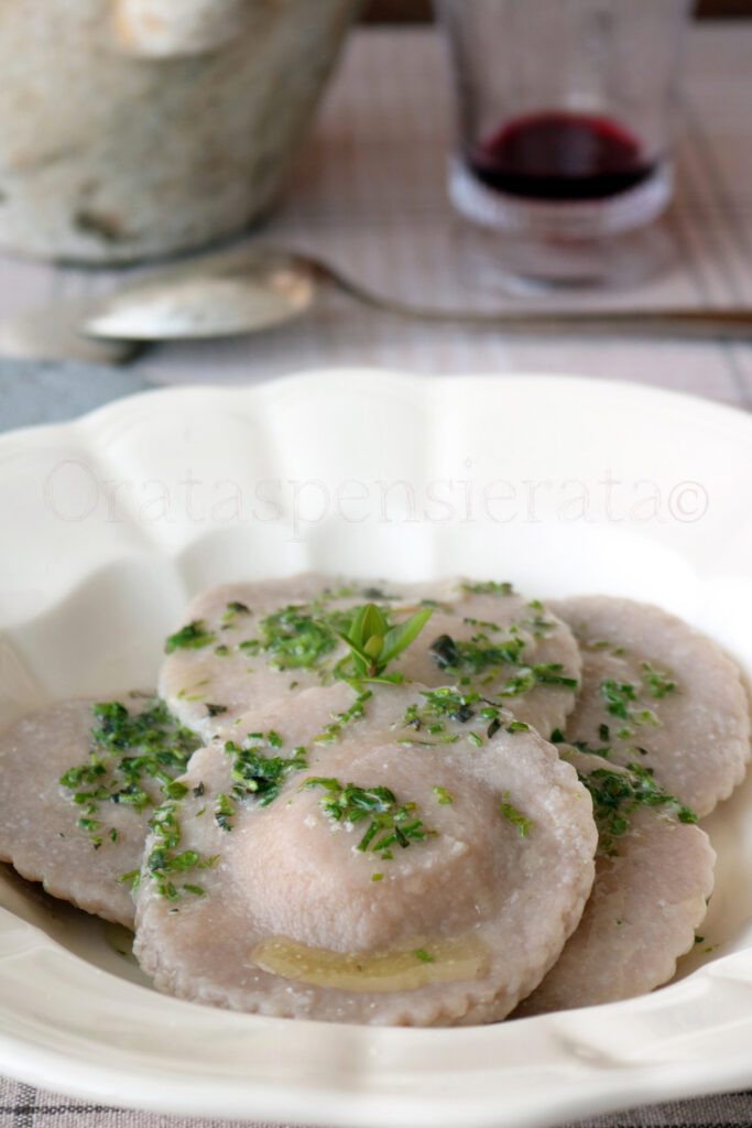ravioli (rosa) di zucca